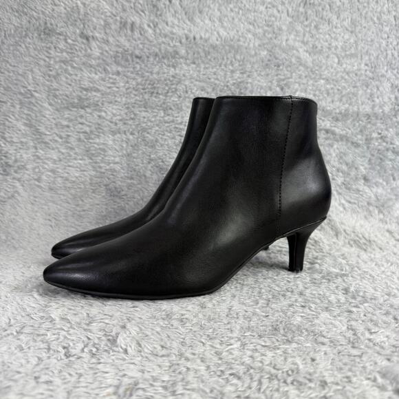 Aerosoles Edith Ankle Boot Women's Heeled Booties Black Vegan Leather Size 8.5 - Picture 3 of 10